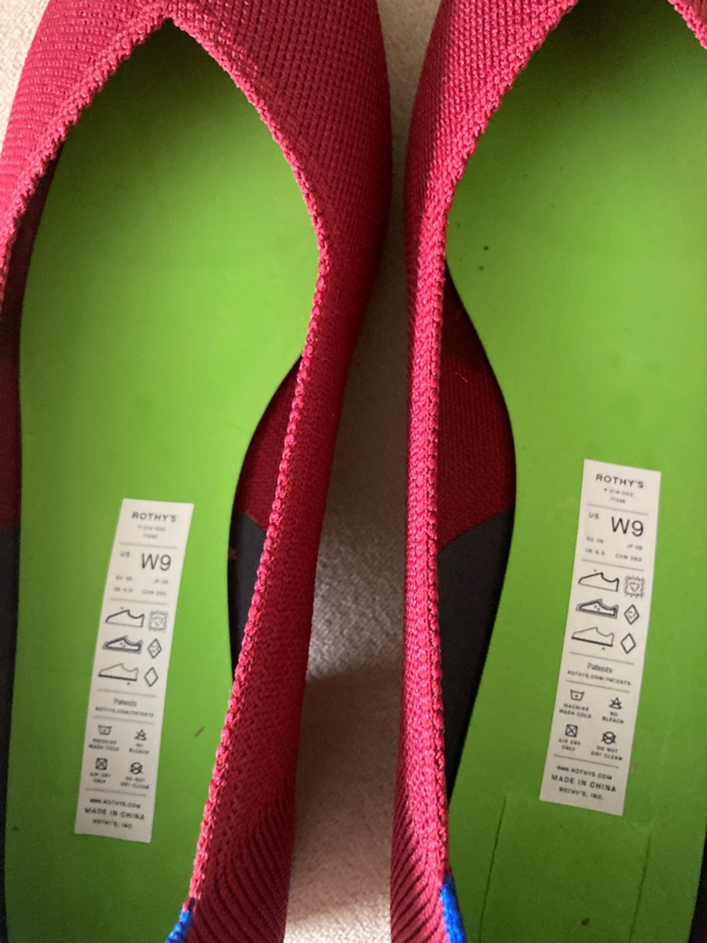 Rothy's Women’s Red Low Block Heel Size 9 W - Picture 8 of 10